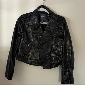 ModCloth Black Crocodile Rock Moto Jacket Size Medium